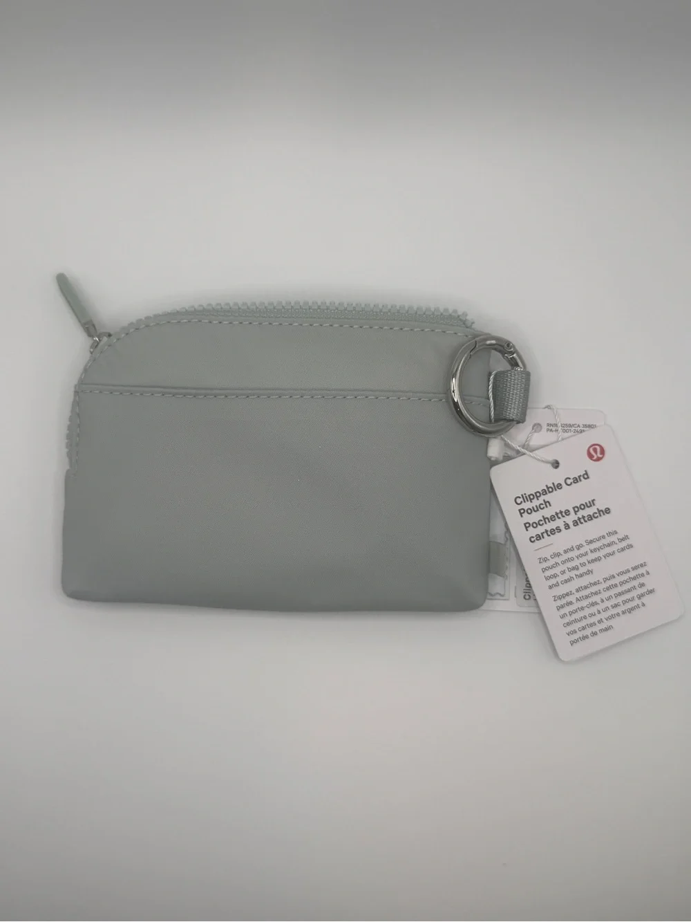 NWT Lululemon Clippable Card Pouch — Pelican / Jade Grey (PLCN/JDGR)